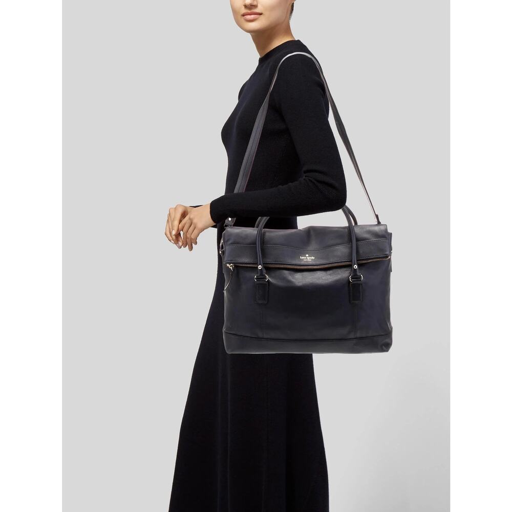 Kate Spade New York large tote or weekender bag Navy 
with gold-tone hardware - Picture 8 of 8
